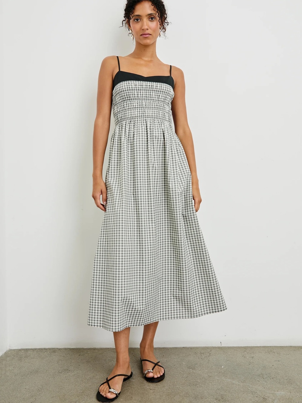 Rails Black & White Gingham Smocked Maxi Dress (never worn) - Picture 2 of 5